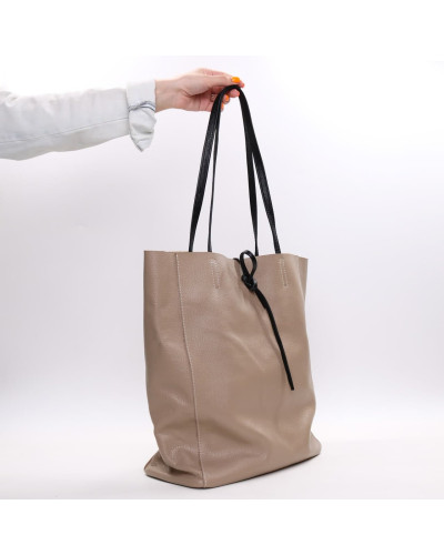 Шопер зі шкіри флотар кольору візон Арт. YS-4080