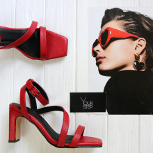 Босоніжки з червоної шкіри Арт. 667-8/8045Kr