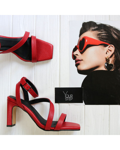 Босоніжки з червоної шкіри Арт. 667-8/8045Kr