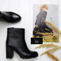 Ботильоны из черной кожи флотар  Арт. 52-5