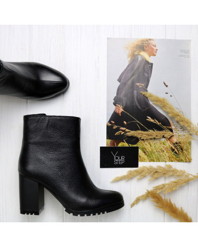 Ботильоны из черной кожи флотар  Арт. 52-5