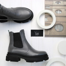 Челсі із сірої шкіри флотар Арт. 12-1/260