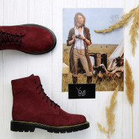 Черевики із бордового нубуку Арт.As-8/Kv7