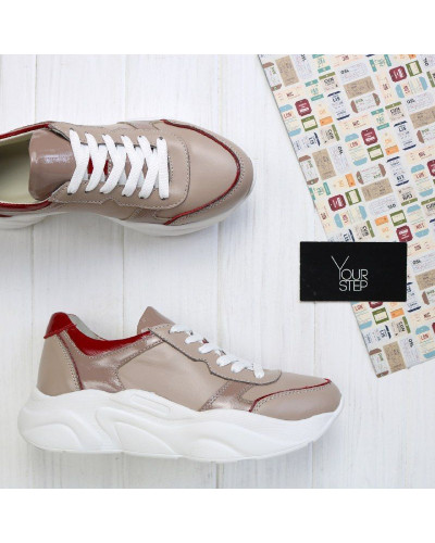 Кросівки з бежевої шкіри Арт. Т-3/21913