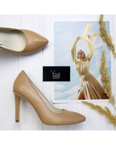 Туфлі-човники з карамельної шкіри Арт. 35-1/60Ок