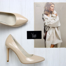 Бежеві лакові туфлі-човники Арт. 35-1/60Ок