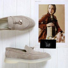 Бежеві замшеві лофери Арт. 156-6/Hill2-F