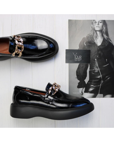 Лакові чорні лофери Арт.156-6/Hill3-2707