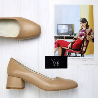 Туфли из карамельнй кожи на низком каблуке Арт. 456-1/53Ок