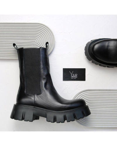 Високі Челсі із чорної шкіри Арт. As-17/21021