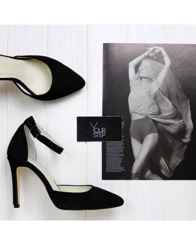 Босоніжки з чорної замші Арт. 35-7/60Ок