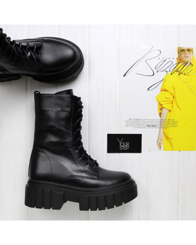 Чорні шкіряні черевики Арт. 12-30/As27(б/ф)