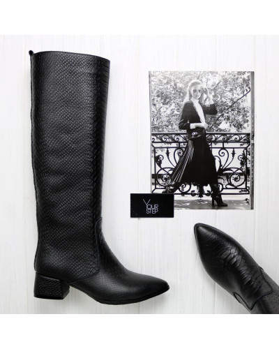 Класичні чорні чоботи Арт. 457-9/53Ок