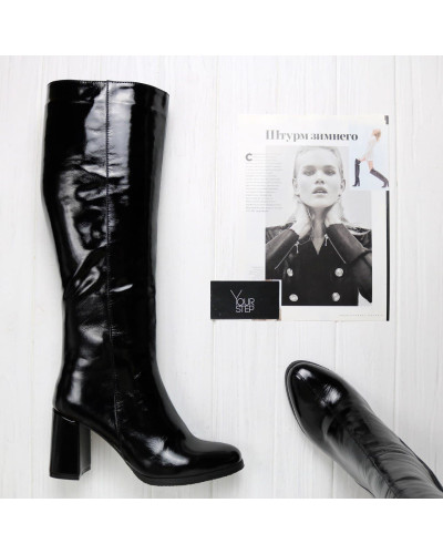 Лакові чоботи на підборах Арт. 52-1Ok