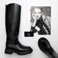 Високі чоботи із чорної шкіри Арт.12-33/21173