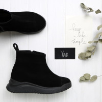 Ботинки из черной замши Арт. 176-1(Av)