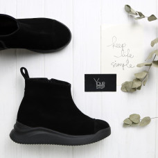 Ботинки из черной замши Арт. 176-1(Av)