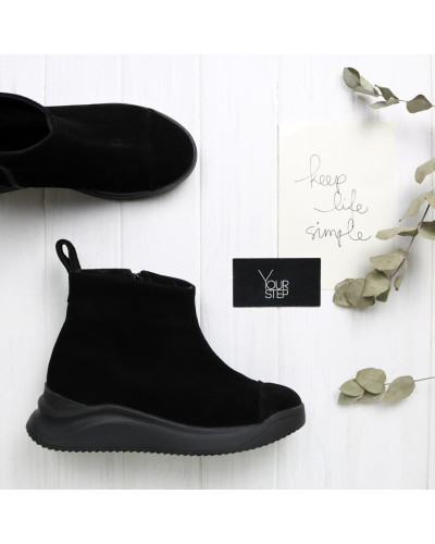 Ботинки из черной замши Арт. 176-1(Av)