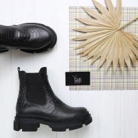 Челсі із чорної шкіри з тисненням Арт. 12-1/260