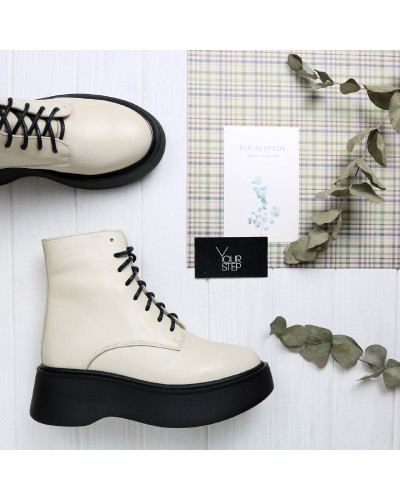 Черевики із бежевої шкіри Арт. As-8/261