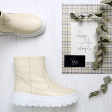 Ботинки из бежевой кожи флотар 12-19(Ls19)