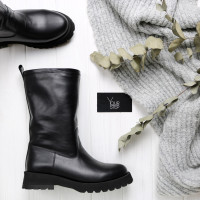 Напівчобітки із чорної шкіри Арт. As-14/159(Lp)