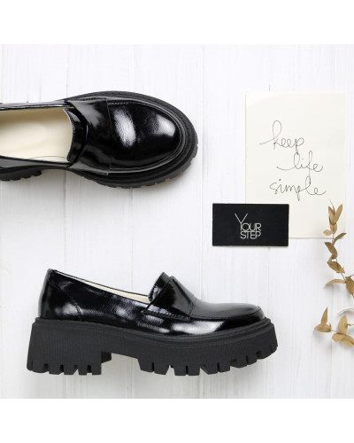 Лакові чорні лофери Арт. As-15/21150(Б/Ф)