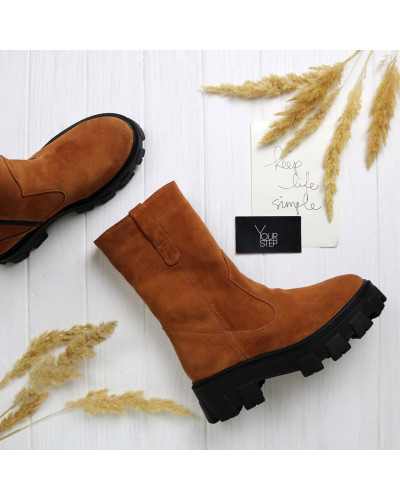 Полусапоги из рыжей замши Арт.12-2Z/258