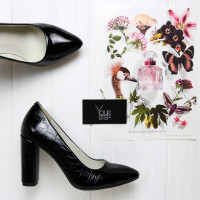 Чорні лакові туфлі-човники Арт. 35-1/24Ок