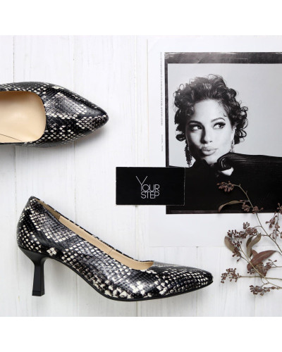 Туфлі-човники бежево-чорного кольору Арт. 657-1/6065