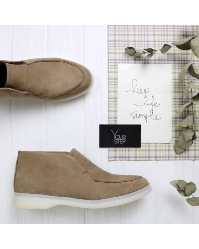 Высокие лоферы из бежевого нубука Арт. 156-4