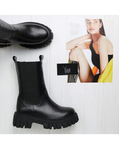 Високі Челсі із чорної шкіри Арт. As-17/21153