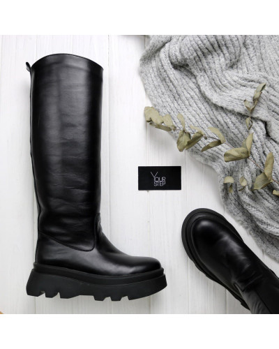 Високі чоботи із чорної шкіри Арт.12-33/Sonya6