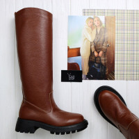 Високі чоботи з рудої шкіри Арт.12-33/21173