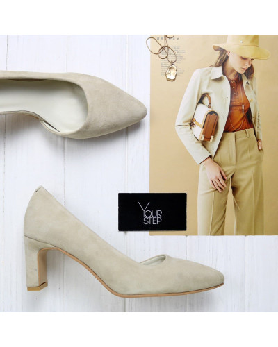 Туфлі-човники з бежевого велюру Арт. 657-2/6045Kr