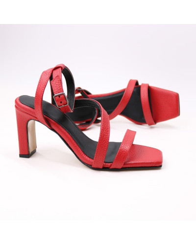 Босоніжки з червоної шкіри Арт. 667-8/8045Kr