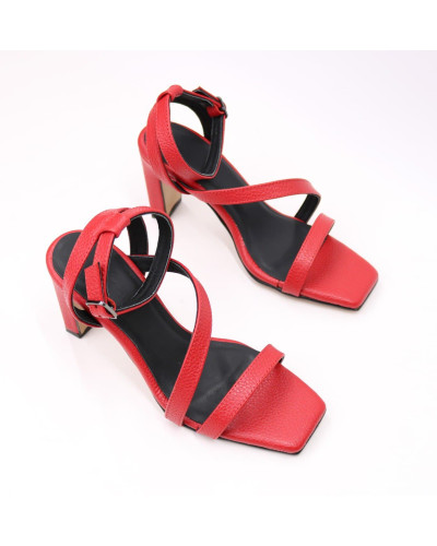 Босоніжки з червоної шкіри Арт. 667-8/8045Kr