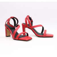 Босоніжки з червоної шкіри Арт. 667-8/8045Kr