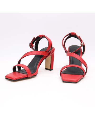 Босоніжки з червоної шкіри Арт. 667-8/8045Kr