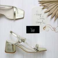 Босоніжки з золота шкіри Арт. 667-7/6060Ок