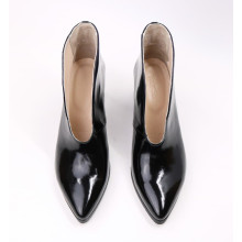 Ботильоны с глубоким вырезом из черного наплака Арт. 657-6/47Ок