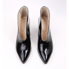 Ботильоны с глубоким вырезом из черного наплака Арт. 657-6/47Ок