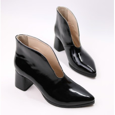 Ботильоны с глубоким вырезом из черного наплака Арт. 657-6/47Ок