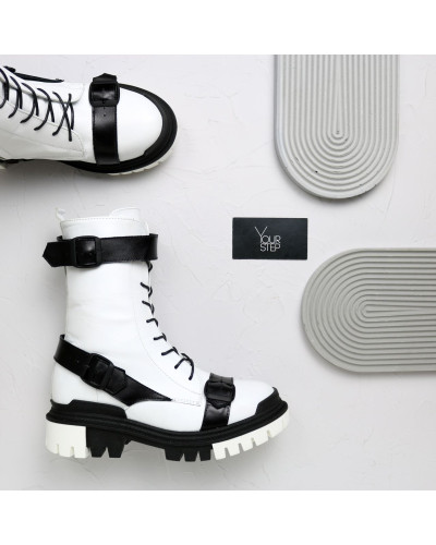 Черевики із білої шкіри Арт.12-30/20