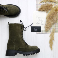 Черевики із хакі замші Арт. 12-30/21173 (б/ф)