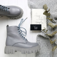 Черевики із сірої шкіри флотар Арт. As-8/21153