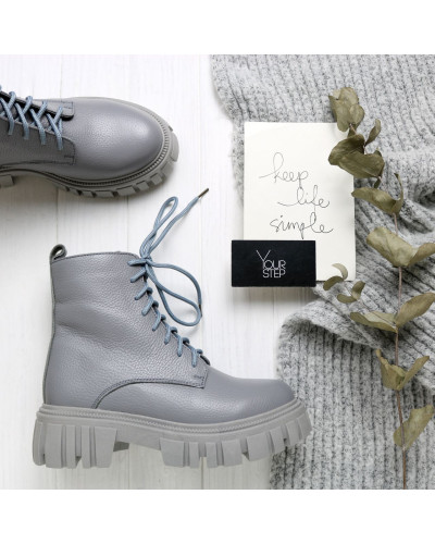 Черевики із сірої шкіри Арт. As-8/21153