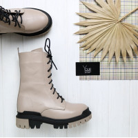 Черевики з бежевої шкіри Арт. 12-30/20 (б/ф)