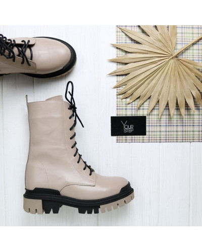 Черевики з бежевої шкіри Арт. 12-30/20 (б/ф)