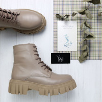 Бежеві шкіряні черевики Арт. As-8/21153